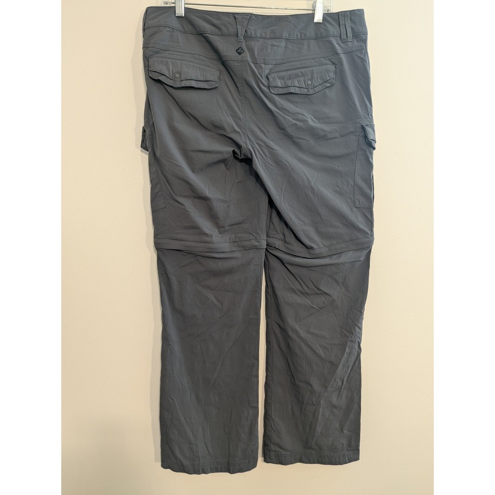 PrAna Cargo Convertible Hiking Pants Zip Shorts Gray Women's Size 12 Roll Up - Picture 6 of 12